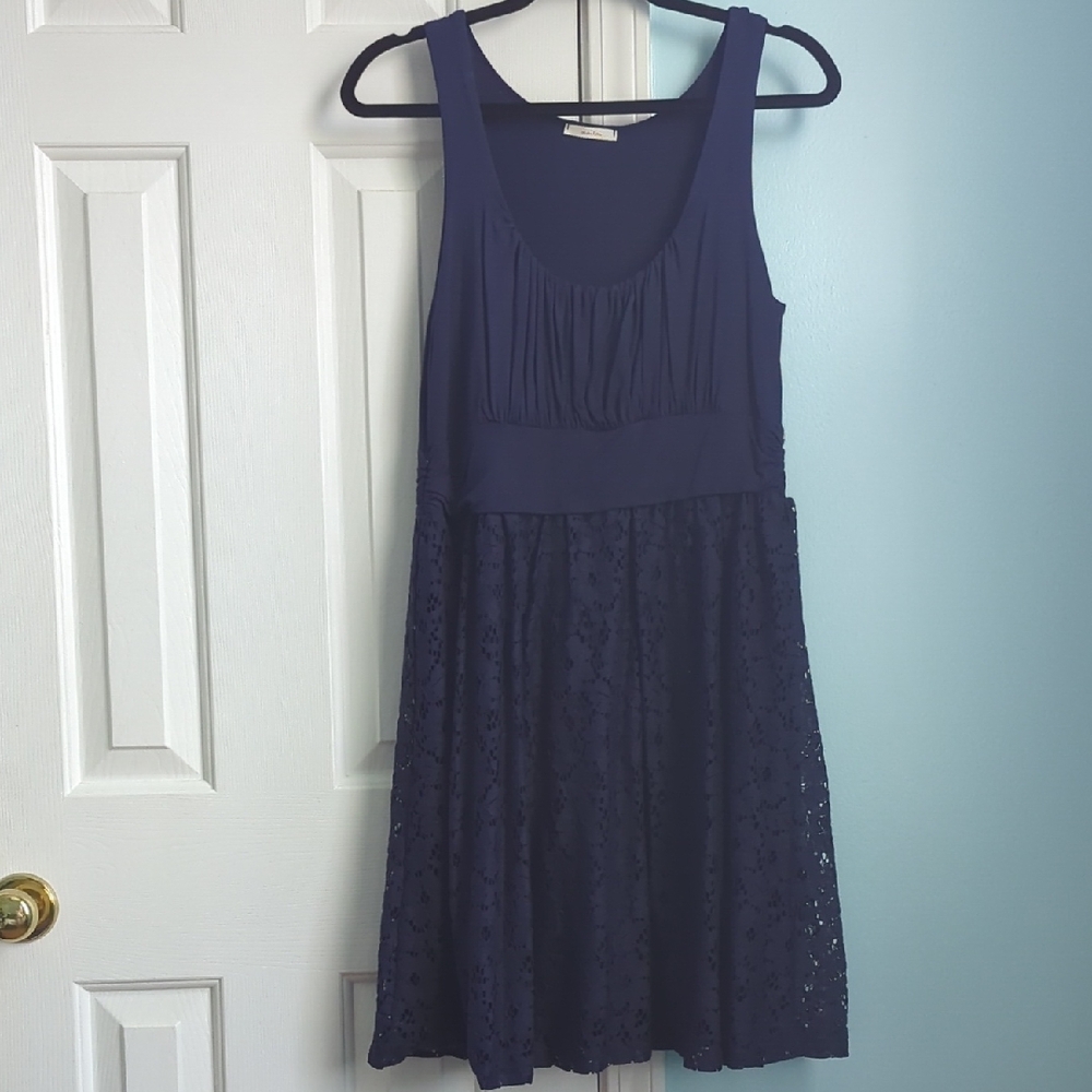 maitai Navy Sleeveless Lace Midi Dress